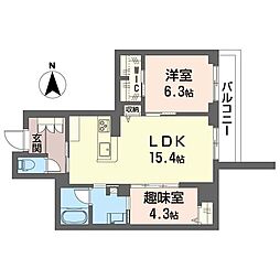シャーメゾン ヴィータ 2LDKの間取図画像