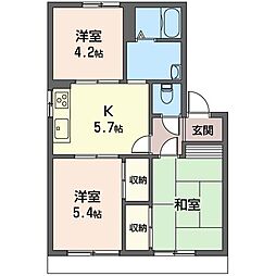 アメニティハイム 3Kの間取図画像