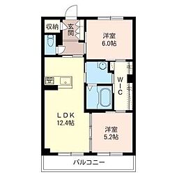 PRESTIGE 2LDKの間取図画像