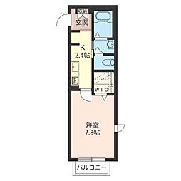 NewRich3 1Kの間取図画像