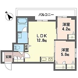 ブリラーレ 2LDKの間取図画像
