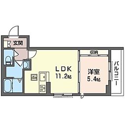 アクト堀江 1LDKの間取図画像