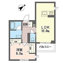 セルディーナ 1LDKの間取図画像