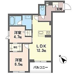 アイル ルイーズ 2LDKの間取図画像
