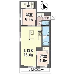 ラホヤ デルソル 2LDKの間取図画像
