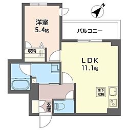 ラフィネII 1LDKの間取図画像