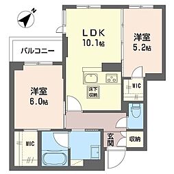 ラフィネII 2LDKの間取図画像