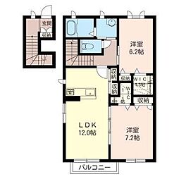 ブランディーユ 2LDKの間取図画像