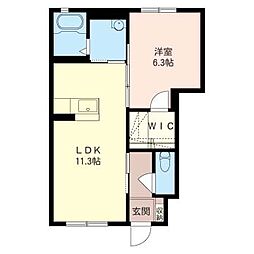 メゾン・ボナール2 1LDKの間取図画像