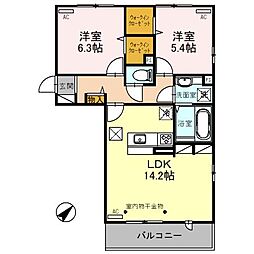カルデア 2LDKの間取図画像