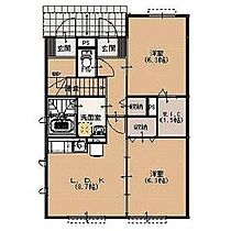 T&#039;s Garden A 101 ｜ 群馬県前橋市六供町４丁目37-16（賃貸アパート2LDK・1階・51.37㎡） その2