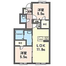 カーサ・ビアンコ 101 ｜ 群馬県伊勢崎市三室町4056-7（賃貸アパート2LDK・1階・55.00㎡） その2