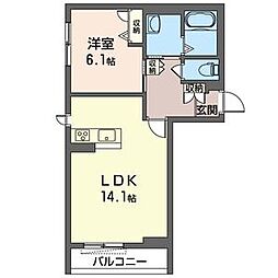 シャーメゾンJIN 1LDKの間取図画像