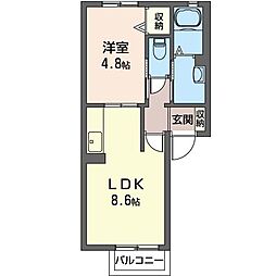 カーロ文京 1LDKの間取図画像