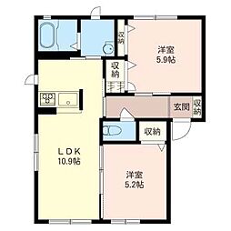 ブランB 2LDKの間取図画像