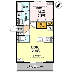 ルミナスプレイス 1LDKの間取図画像