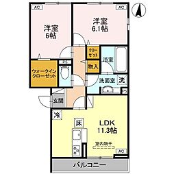 EIJU HOUSE II 2LDKの間取図画像