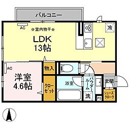 D-ROOM omotecho 1LDKの間取図画像