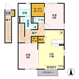 セント・レイク 2LDKの間取図画像