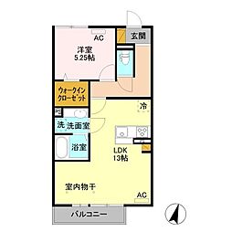 コンフォートレジデンスA 1LDKの間取図画像