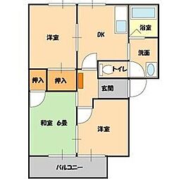 プロヴァンスA 3DKの間取図画像