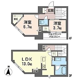 ベルフォーレ II 2LDKの間取図画像