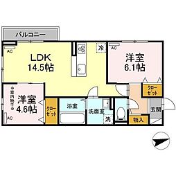 グランチェスタ三河 2LDKの間取図画像