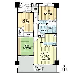 サーパス大友第2 3LDKの間取図画像