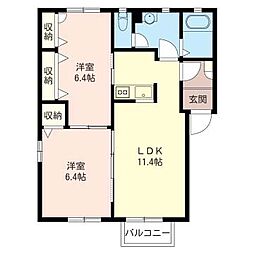 アークコート下大島2 2LDKの間取図画像