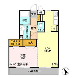 ボンヌ・シャンス 1LDKの間取図画像