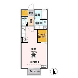 エスポワール ワンルームの間取図画像
