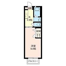 クレールミナミ 1Kの間取図画像