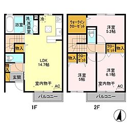 クレセール 3LDKの間取図画像
