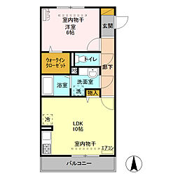 サンライトレジデンス駒形 1LDKの間取図画像