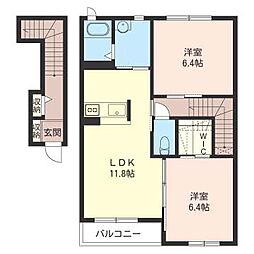 ヴィセオ・セ・ラ・ヴィA 2LDKの間取図画像