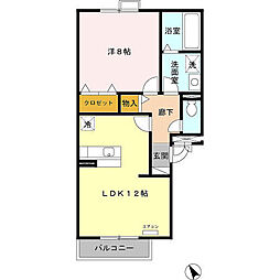 フローラM2 1LDKの間取図画像