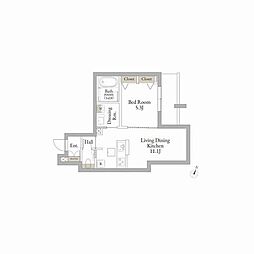 ル・リアン 1LDKの間取図画像