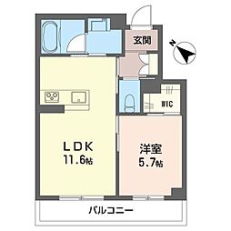アンビハウス豊四季 1LDKの間取図画像