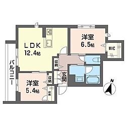 クオレール流山CP 2LDKの間取図画像