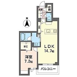 ククナ 1LDKの間取図画像