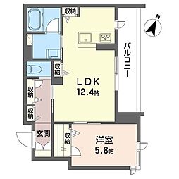 レスポアール 1LDKの間取図画像