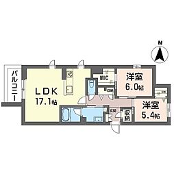 戸塚日和 2LDKの間取図画像