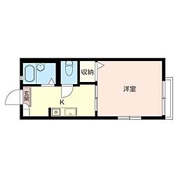 ハイツ・クレイン・谷津 1Kの間取図画像