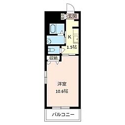 グレイス・パレス本八幡 1Kの間取図画像