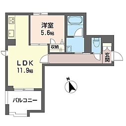 ベンディシオン市川 1LDKの間取図画像