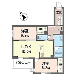 ディアコート T 2LDKの間取図画像