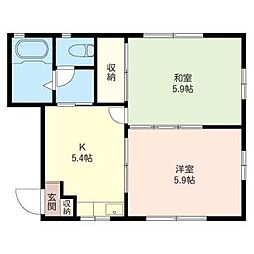 パティオ富士見 2Kの間取図画像