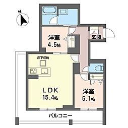 ベンディシオン市川 2LDKの間取図画像