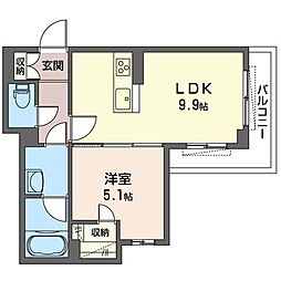 GraceBEREO市川 1LDKの間取図画像