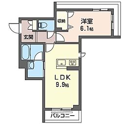 ラウレア 1LDKの間取図画像